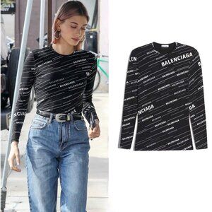 Balenciaga Logo Printed Blouse Size S/M